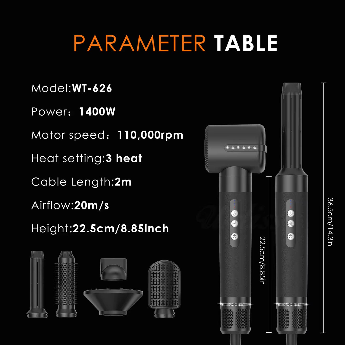 7 in 1 Professional Hair Straightener 1400W Hair Curler Electric Comb Hair Dryer Brush Hot Hair Volume Curlers Hair Style Set